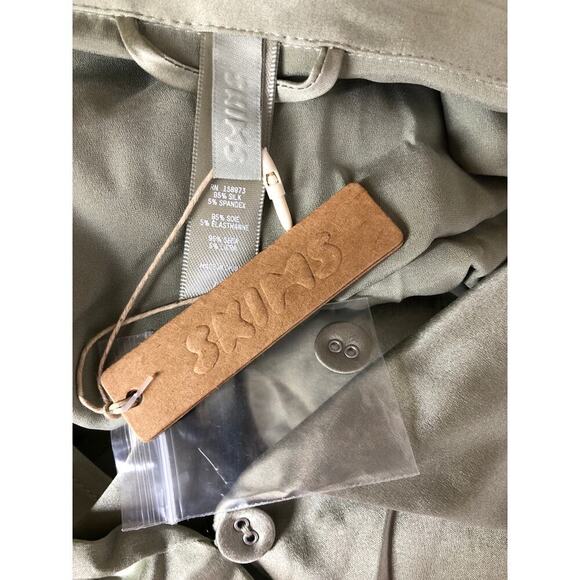 SKIMS Stretch Silk Pajama Top Long Sleeve Flyaway Sleep Shirt Talc Green NWT 4X - Picture 6 of 8